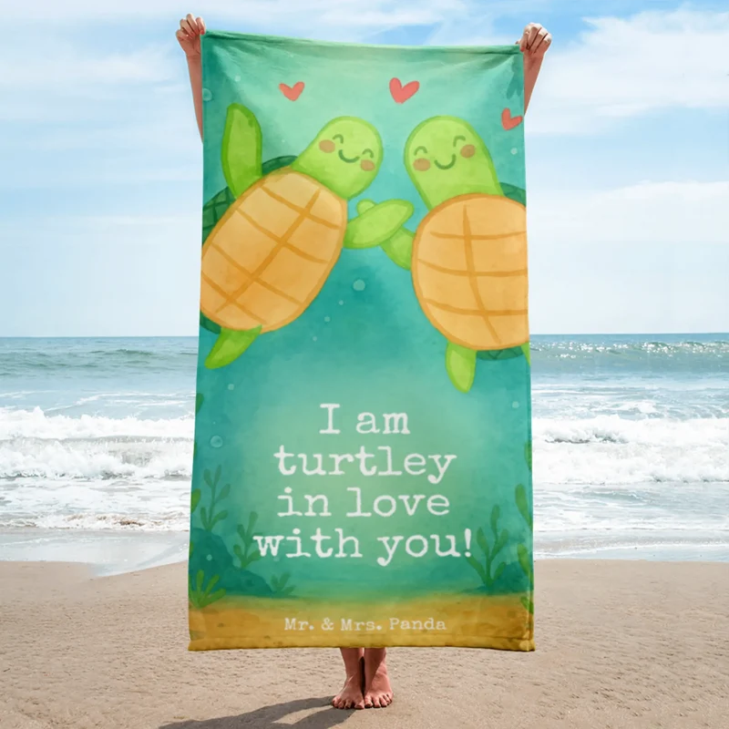 XL Badehandtuch Schildkröten Paar Design