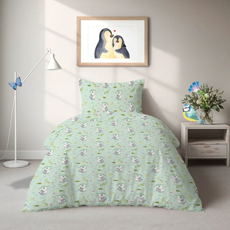 Bettwäsche Panda Angeln Muster