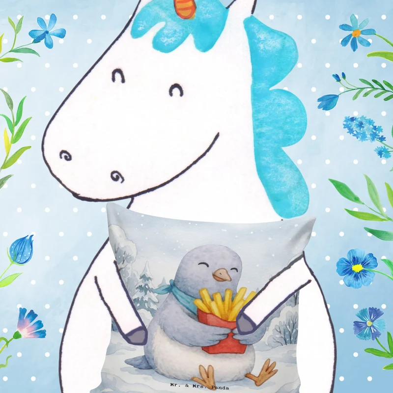 40x40 Kissen Taube Winter Pommes Design