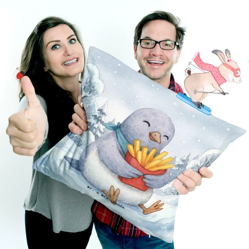 40x40 Kissen Taube Winter Pommes Design