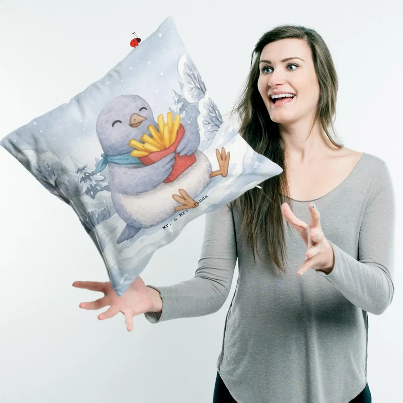 40x40 Kissen Taube Winter Pommes Design