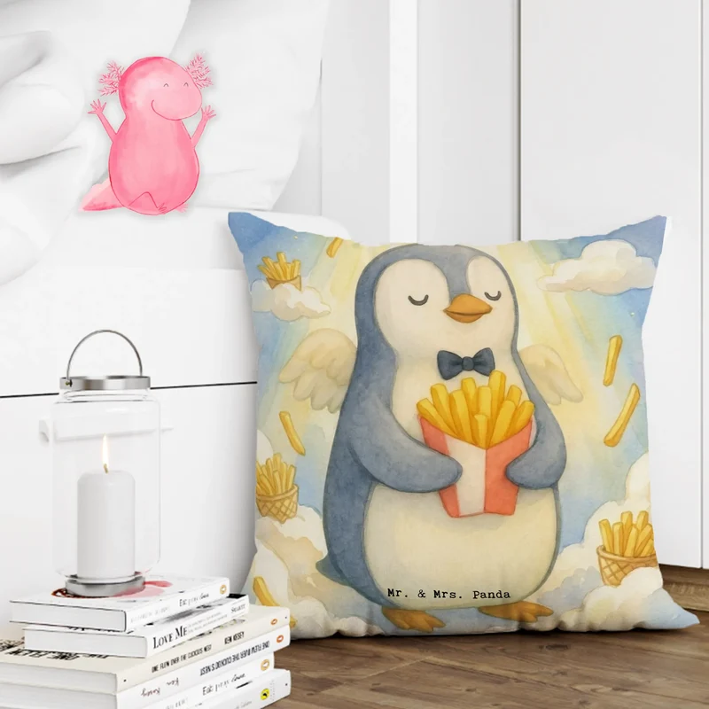 40x40 Kissen Pinguin Engel Pommes Design