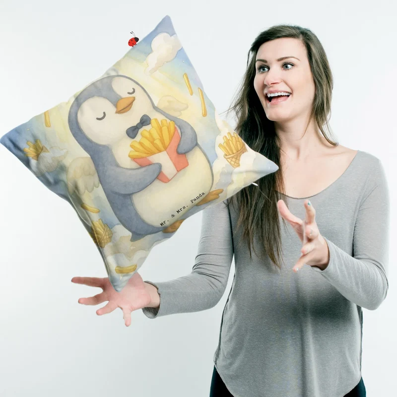 40x40 Kissen Pinguin Engel Pommes Design
