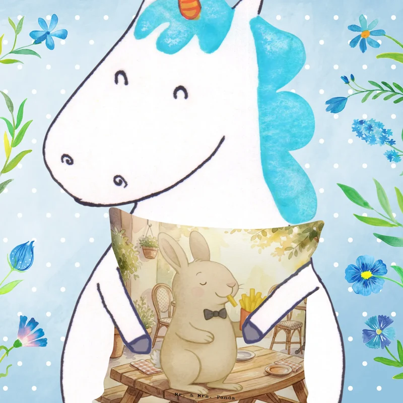 40x40 Kissen Hase Pommes Design