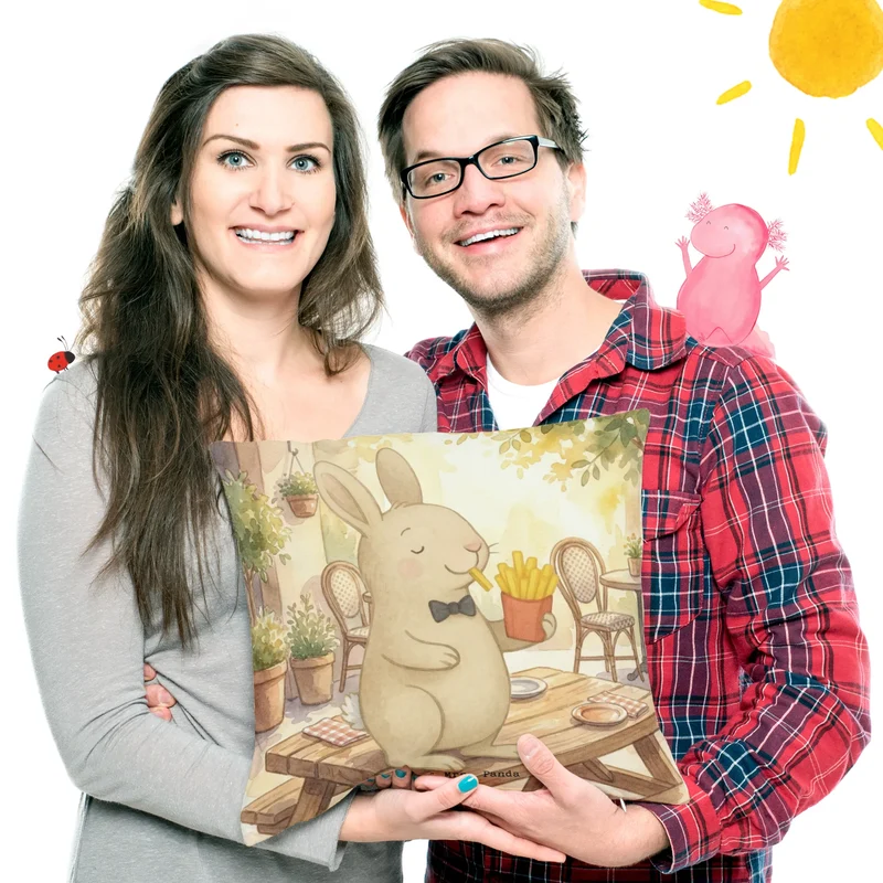 40x40 Kissen Hase Pommes Design