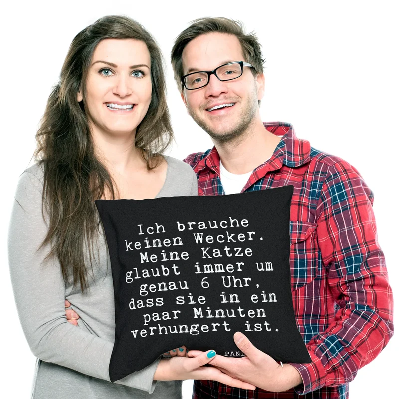 40x40 Kissen Ich brauche keinen Wecker....