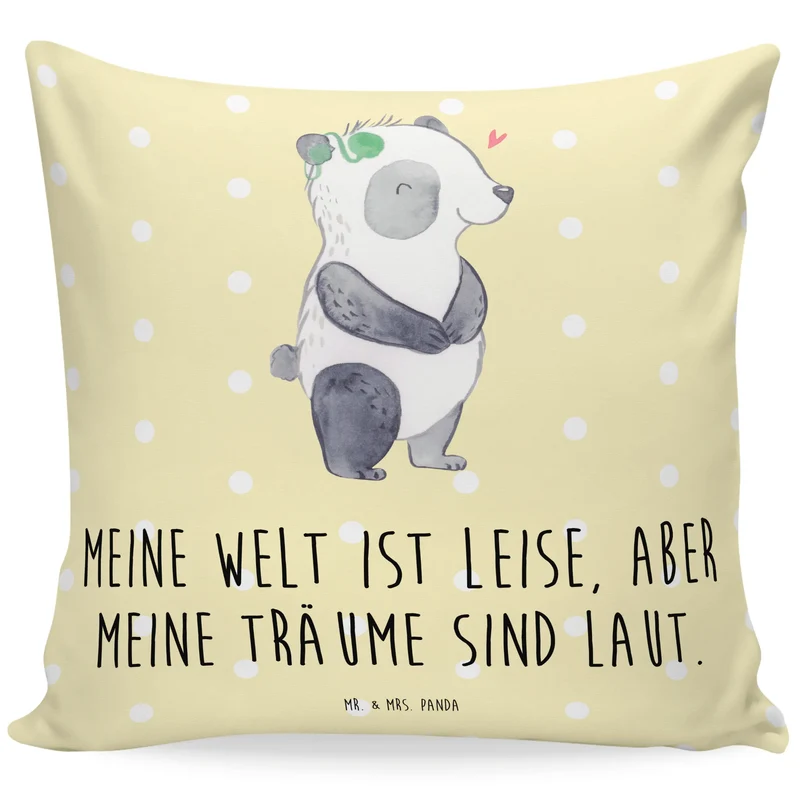 40x40 Kissen Panda Gehörlos