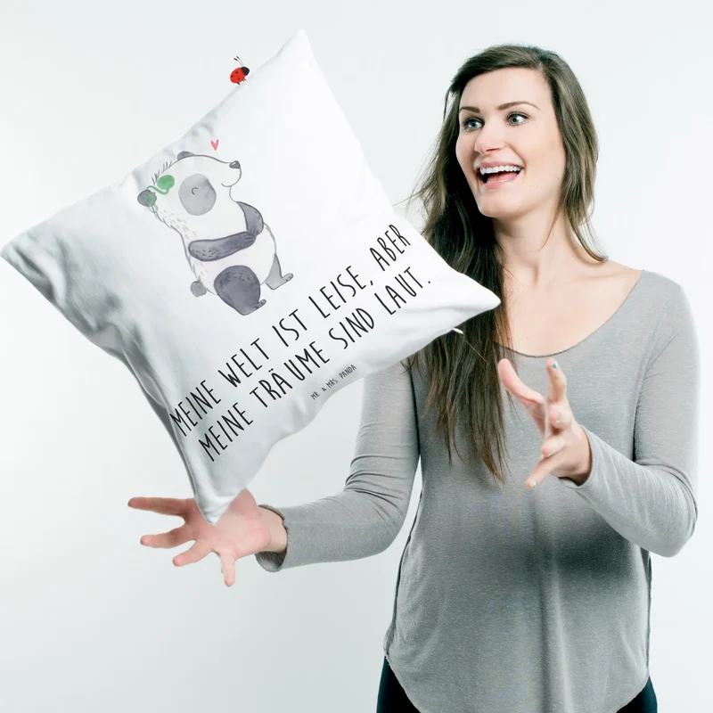 40x40 Kissen Panda Gehörlos