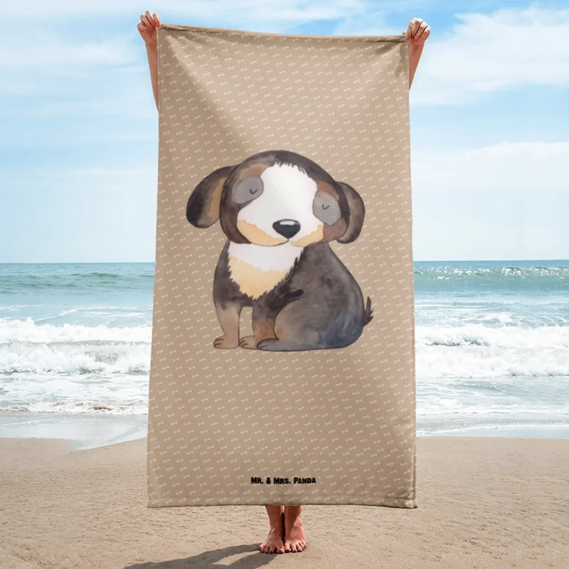 XL Badehandtuch Hund Entspannen