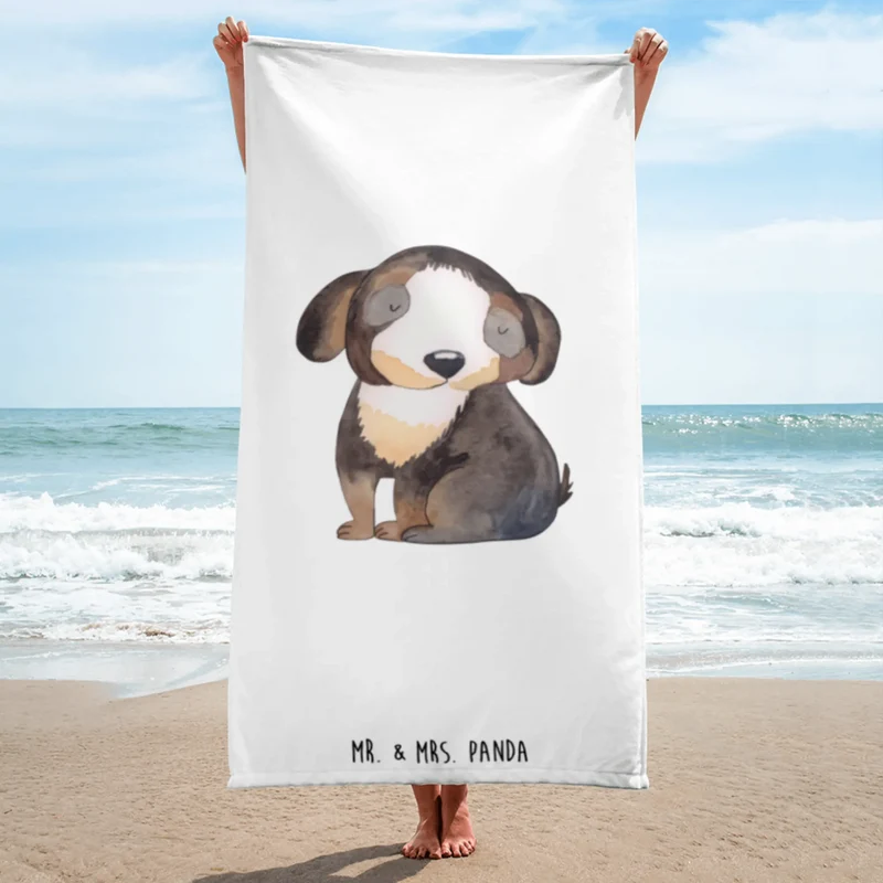 XL Badehandtuch Hund Entspannen