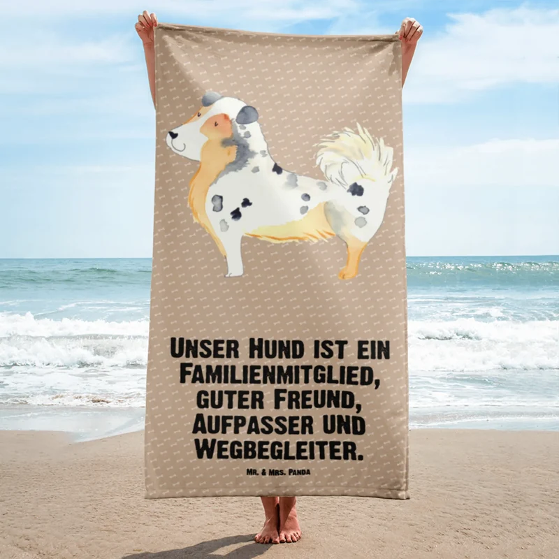 XL Badehandtuch Hund Australien Shepherd