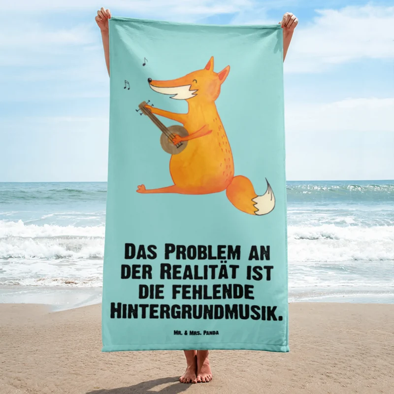 XL Badehandtuch Fuchs Gitarre