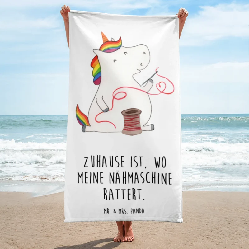 XL Badehandtuch Einhorn Näherin