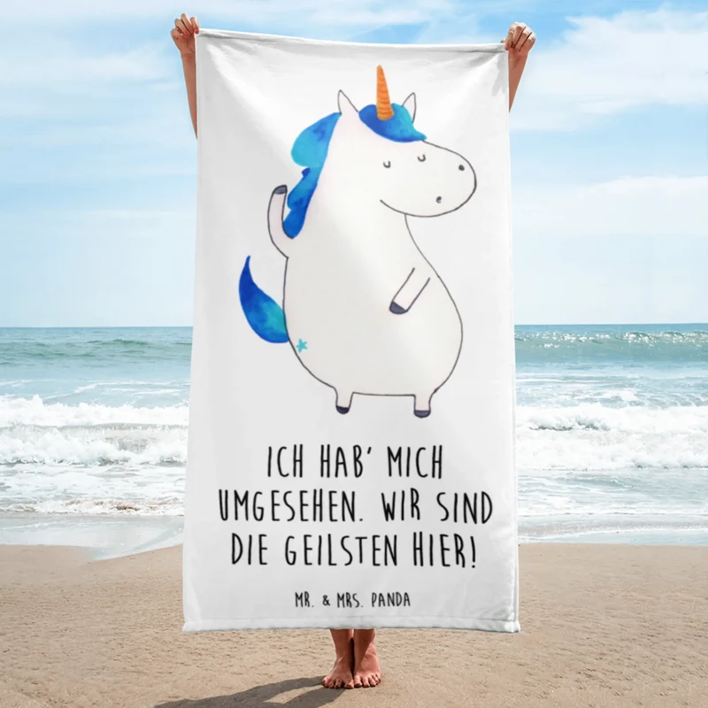 XL Badehandtuch Einhorn Mann