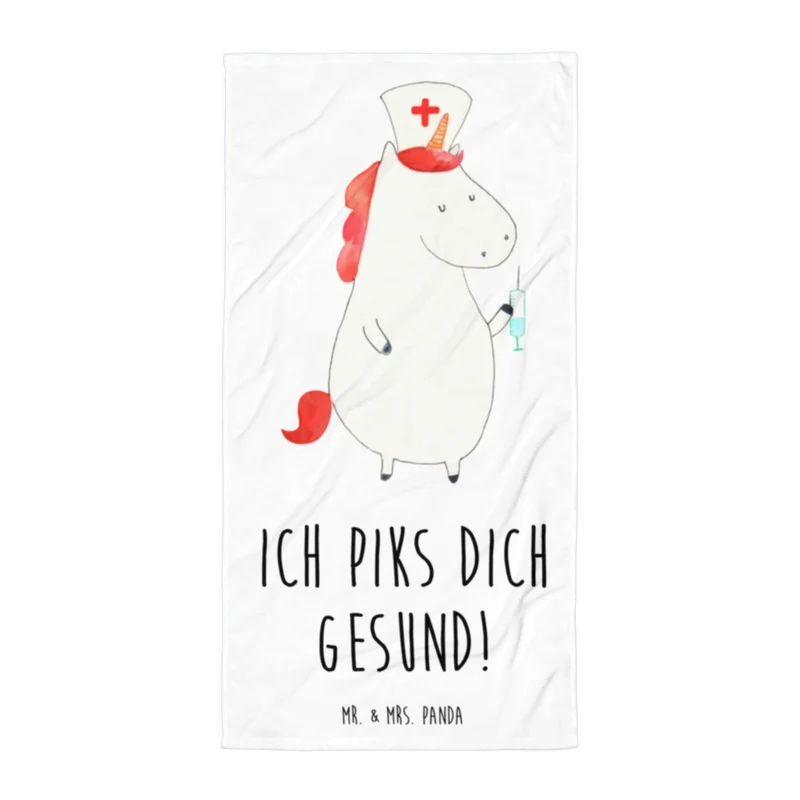 XL Badehandtuch Einhorn Krankenschwester