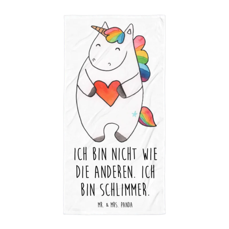 XL Badehandtuch Einhorn Herz