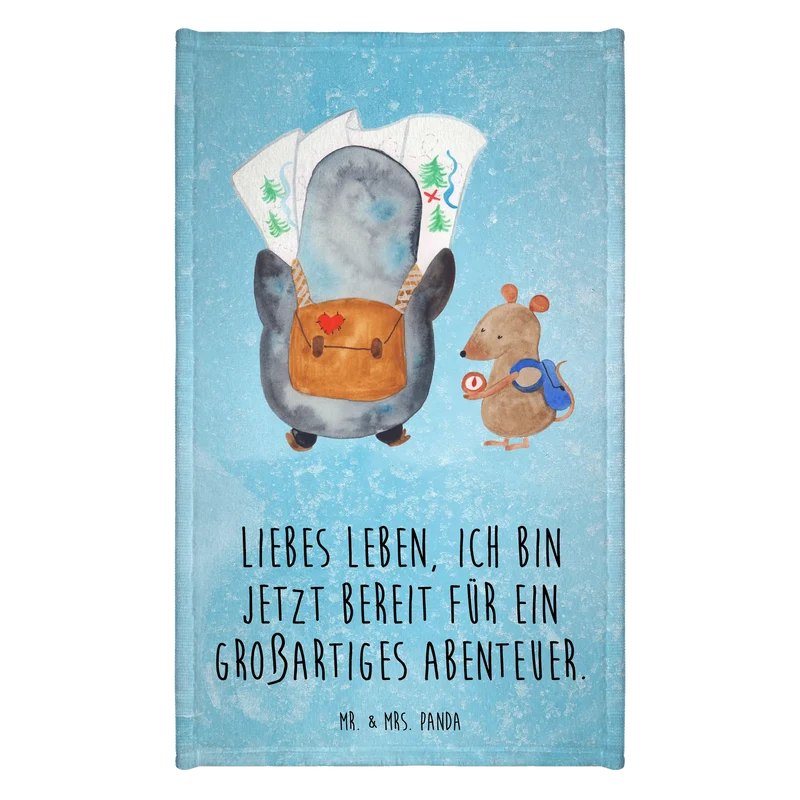 Gästehandtuch Pinguin & Maus Wanderer