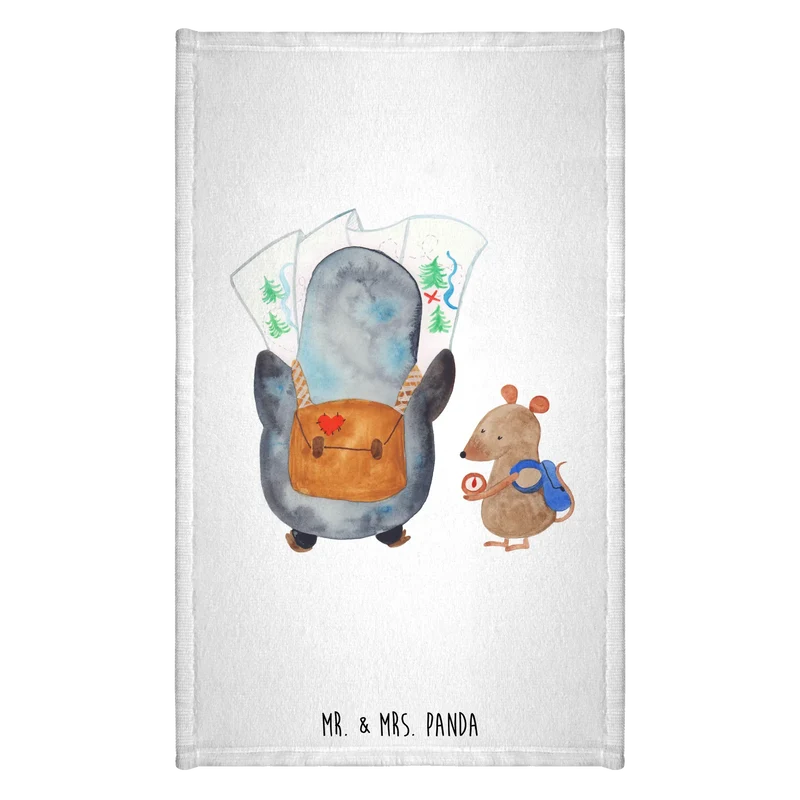 Gästehandtuch Pinguin & Maus Wanderer