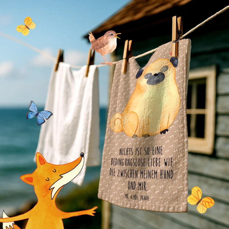 Gästehandtuch Mops