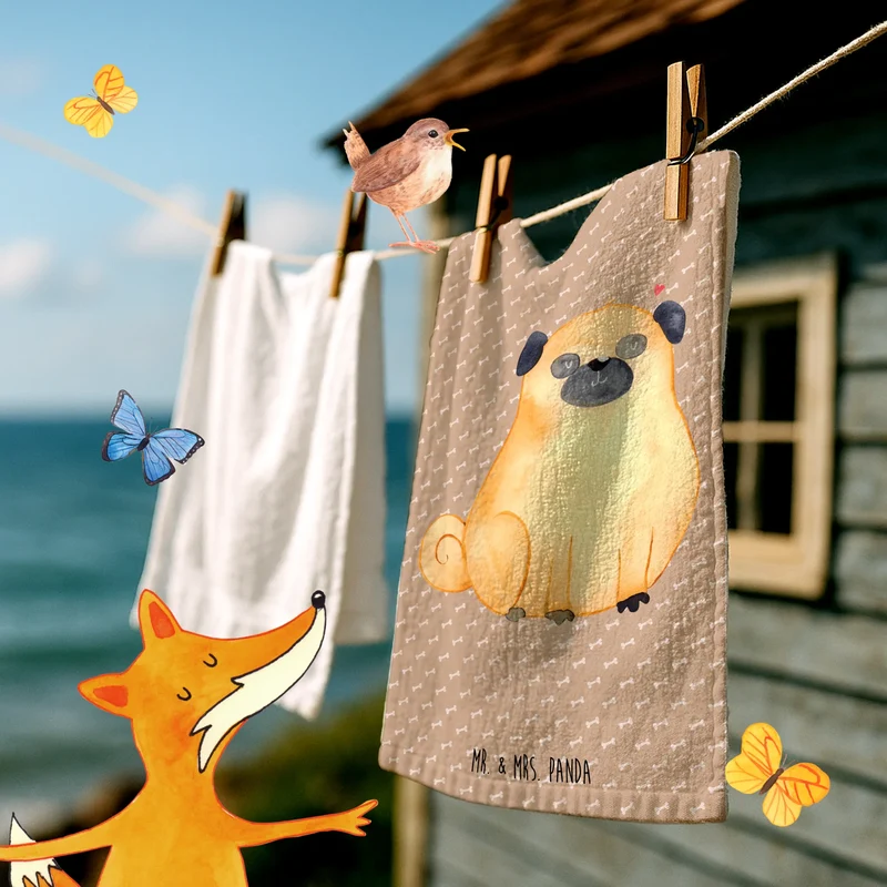 Gästehandtuch Mops