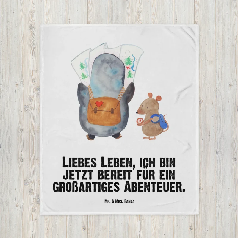 Babydecke Pinguin & Maus Wanderer