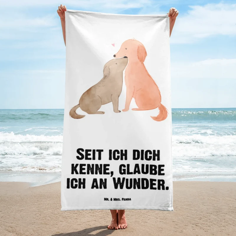 XL Badehandtuch Hunde Liebe