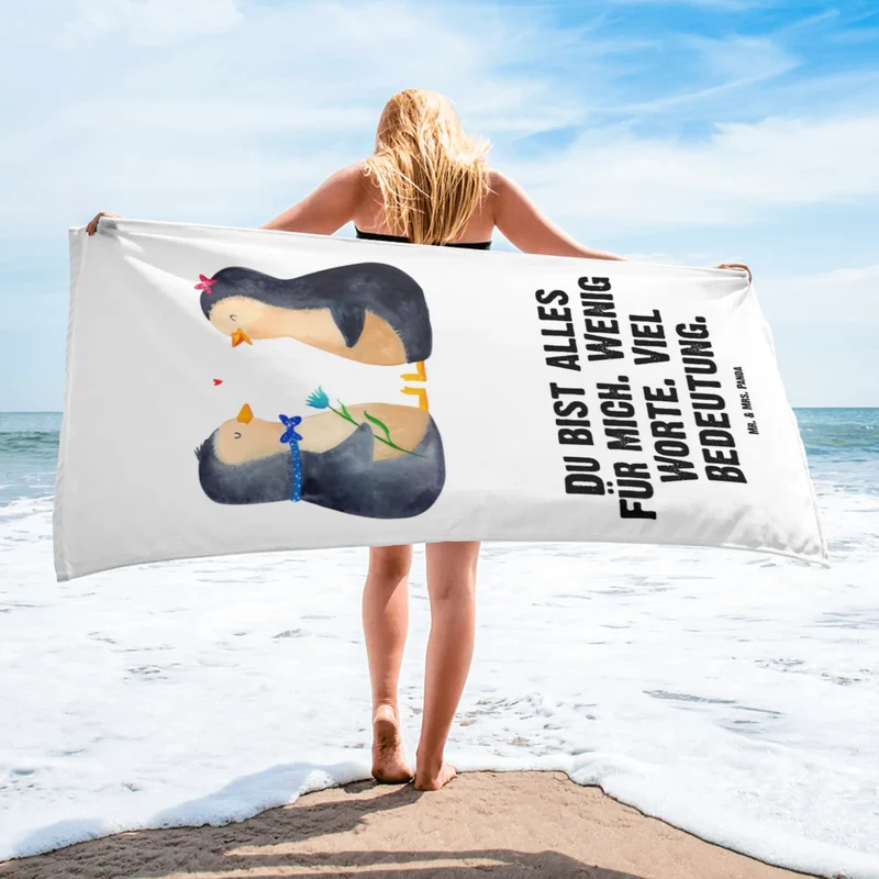 XL Badehandtuch Pinguin Pärchen