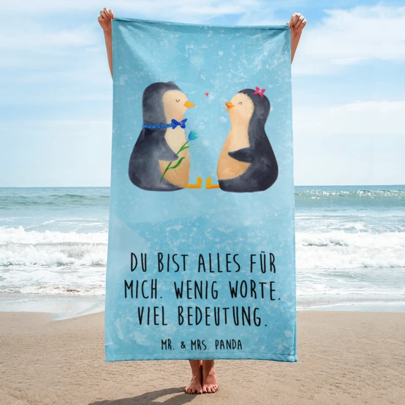 XL Badehandtuch Pinguin Pärchen