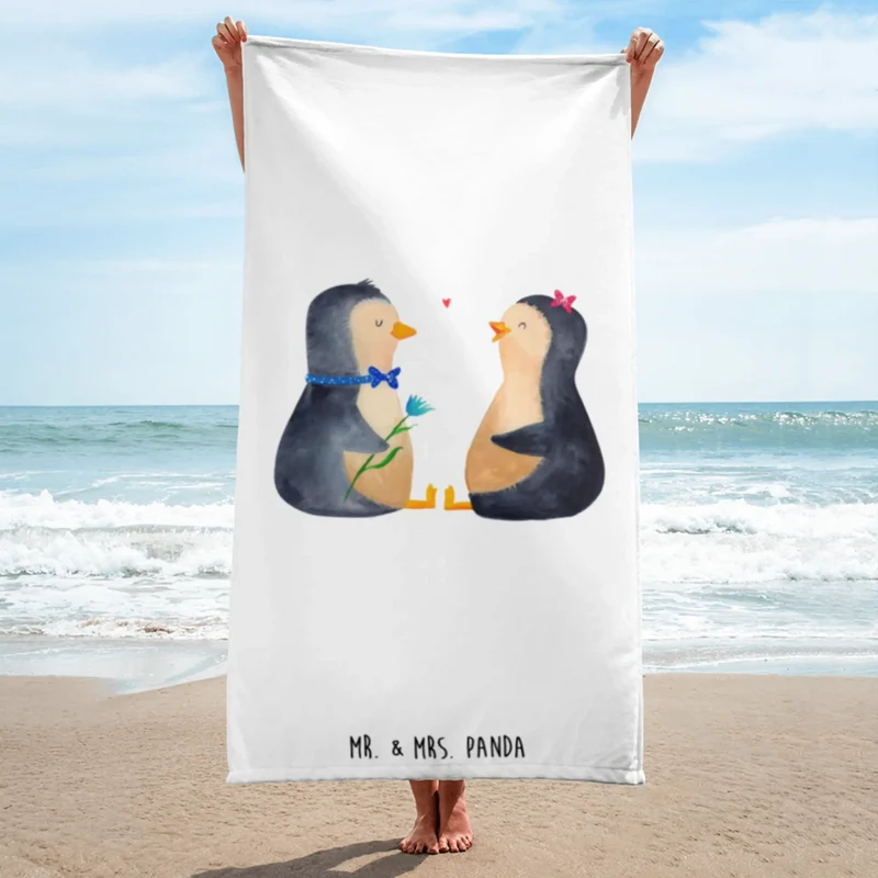 XL Badehandtuch Pinguin Pärchen