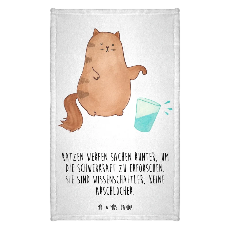 Gästehandtuch Katze Wasserglas
