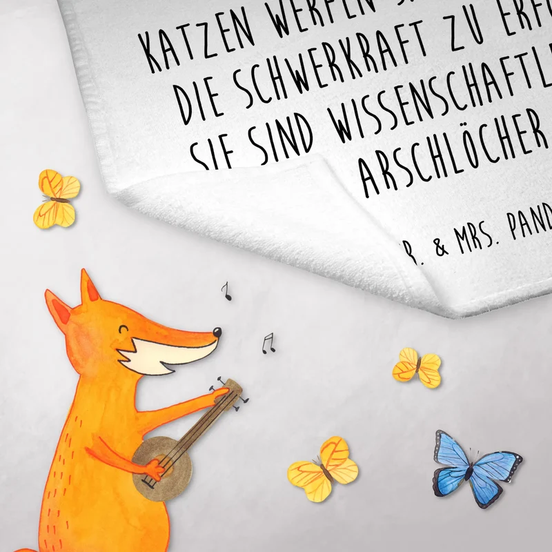 Gästehandtuch Katze Wasserglas