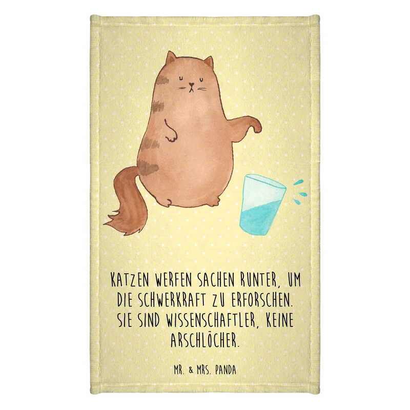 Gästehandtuch Katze Wasserglas