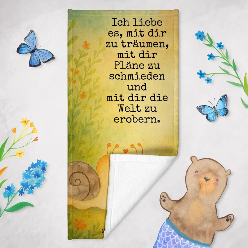 Badehandtuch Schnecken Liebe Design
