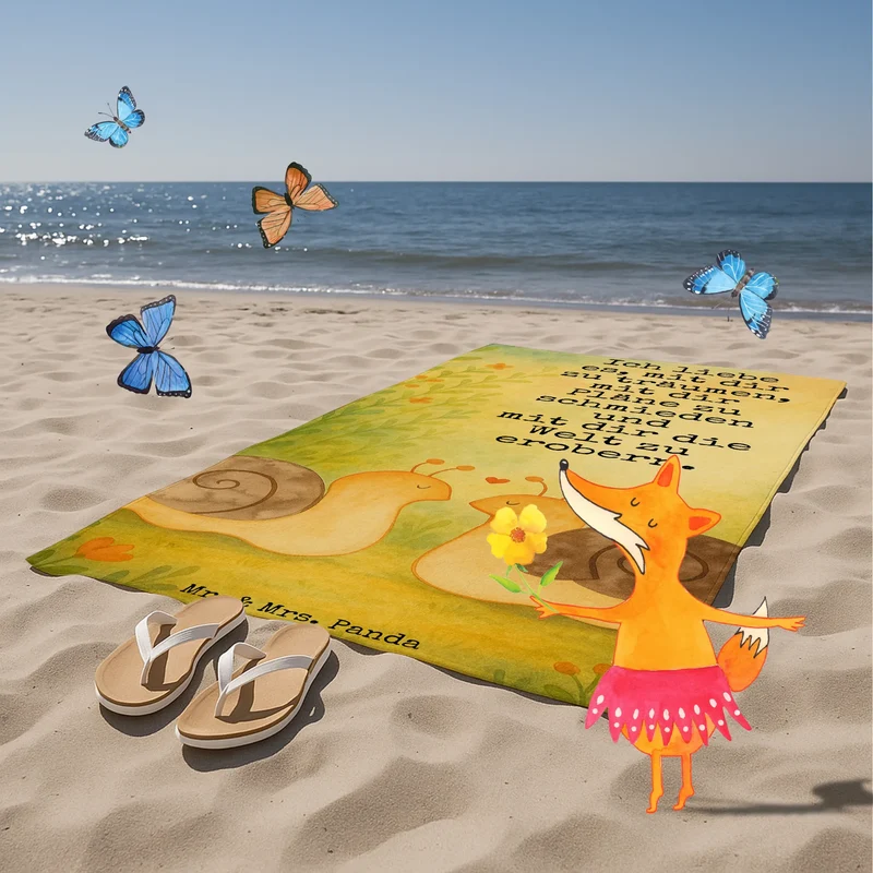Badehandtuch Schnecken Liebe Design