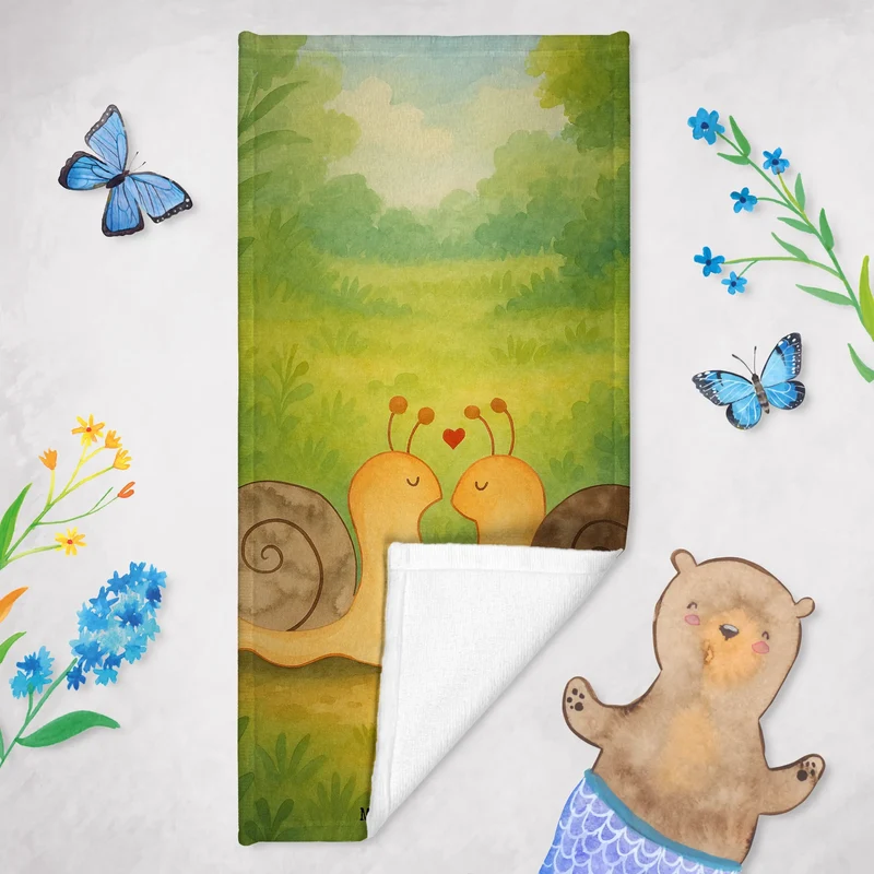 Badehandtuch Schnecken Liebe Design