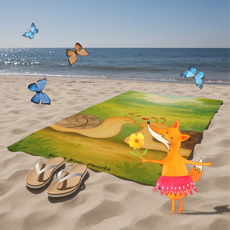 Badehandtuch Schnecken Liebe Design