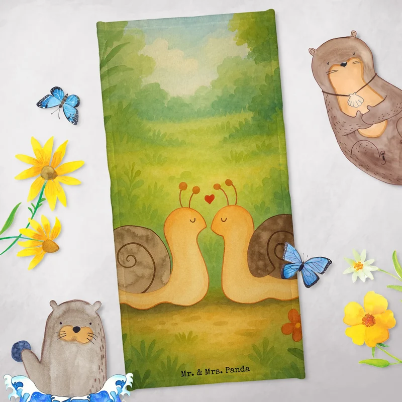 Badehandtuch Schnecken Liebe Design