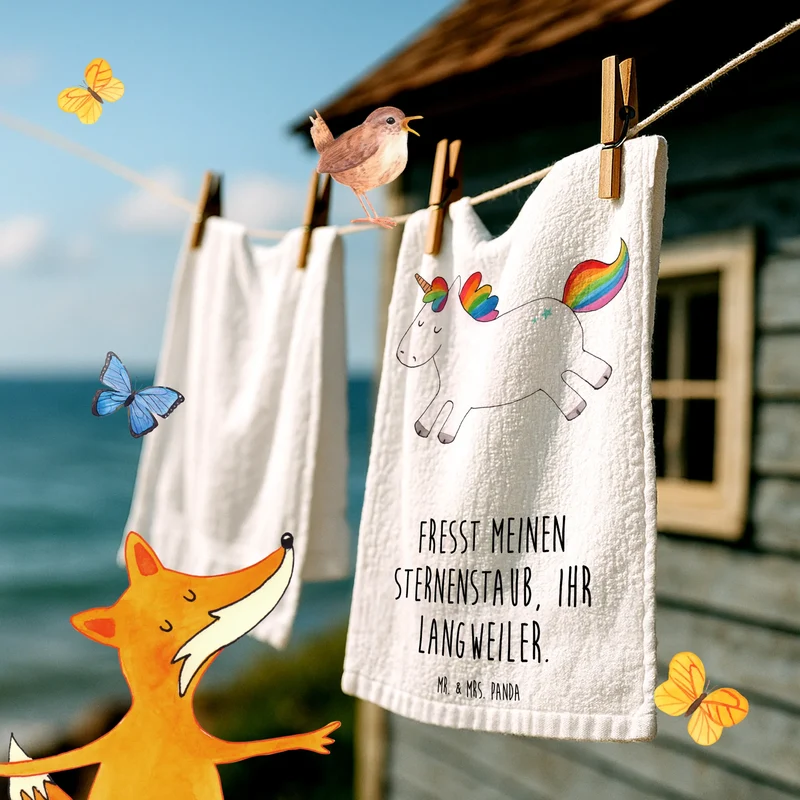 Gästehandtuch Einhorn Happy