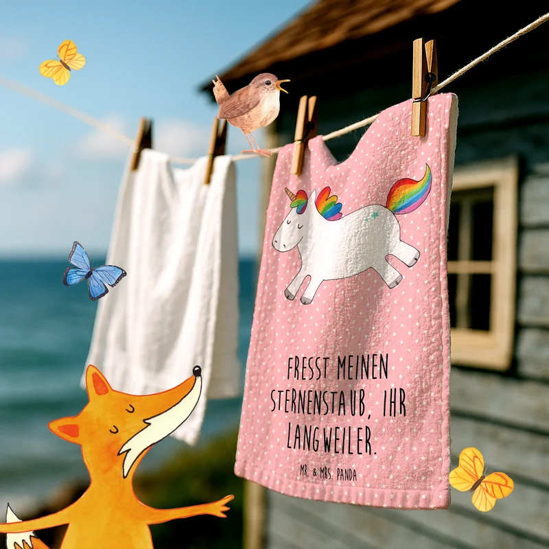 Gästehandtuch Einhorn Happy