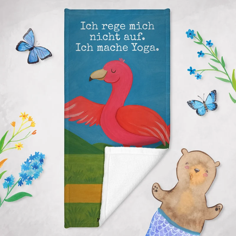 Badehandtuch Flamingo Yoga Design