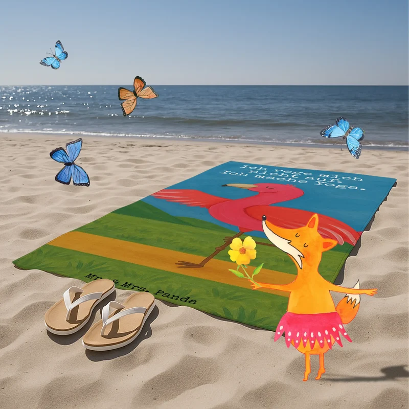 Badehandtuch Flamingo Yoga Design