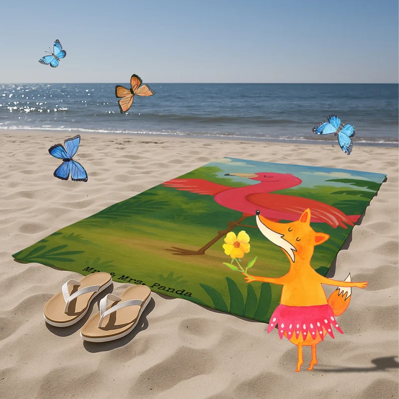 Badehandtuch Flamingo Yoga Design
