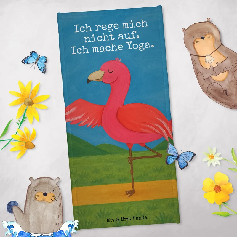 Badehandtuch Flamingo Yoga Design