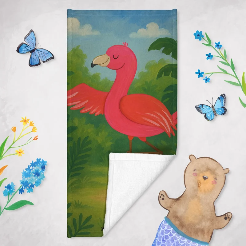 Badehandtuch Flamingo Yoga Design