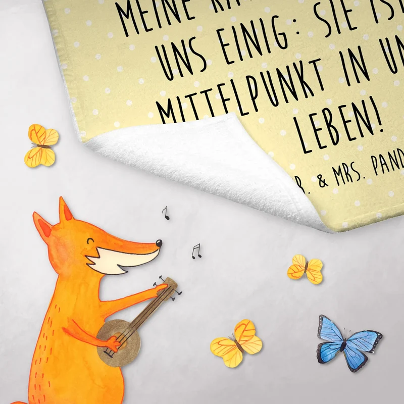 Gästehandtuch Katze Sitzen