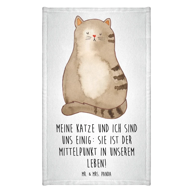 Gästehandtuch Katze Sitzen