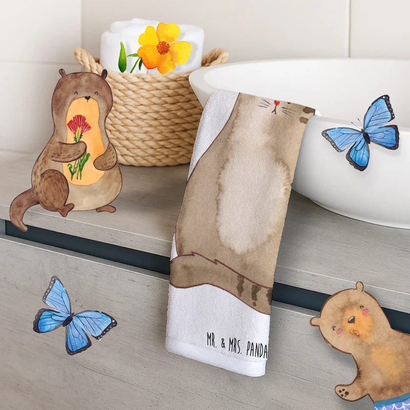 Gästehandtuch Katze Sitzen