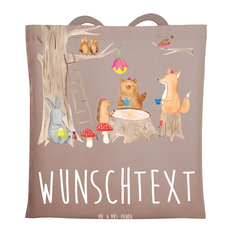 Personalisierte Foto Tragetasche Waldtiere Picknick