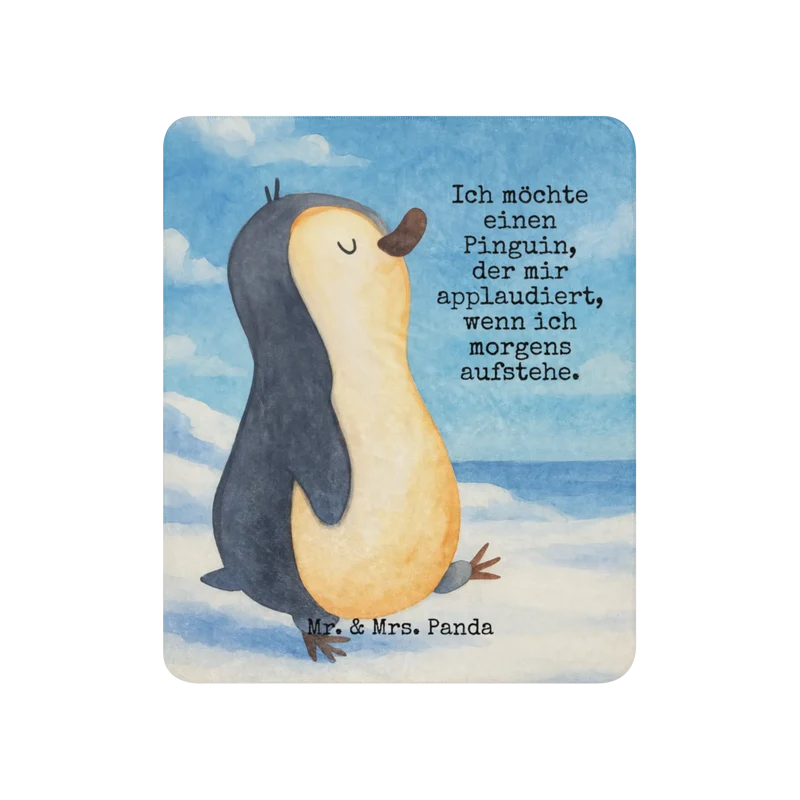 Sherpa Kuscheldecke Pinguin marschieren Design