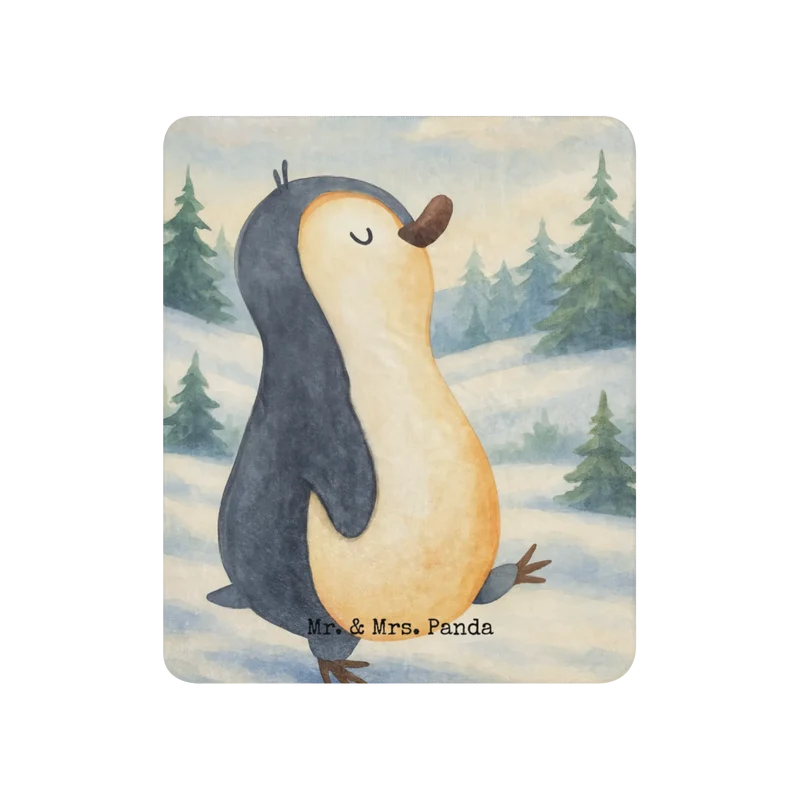Sherpa Kuscheldecke Pinguin marschieren Design
